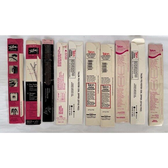 Lot of 10 Vintage Zippers New Old Stock Various Sizes, Colors, Makers- 8 Talon - Picture 5 of 5